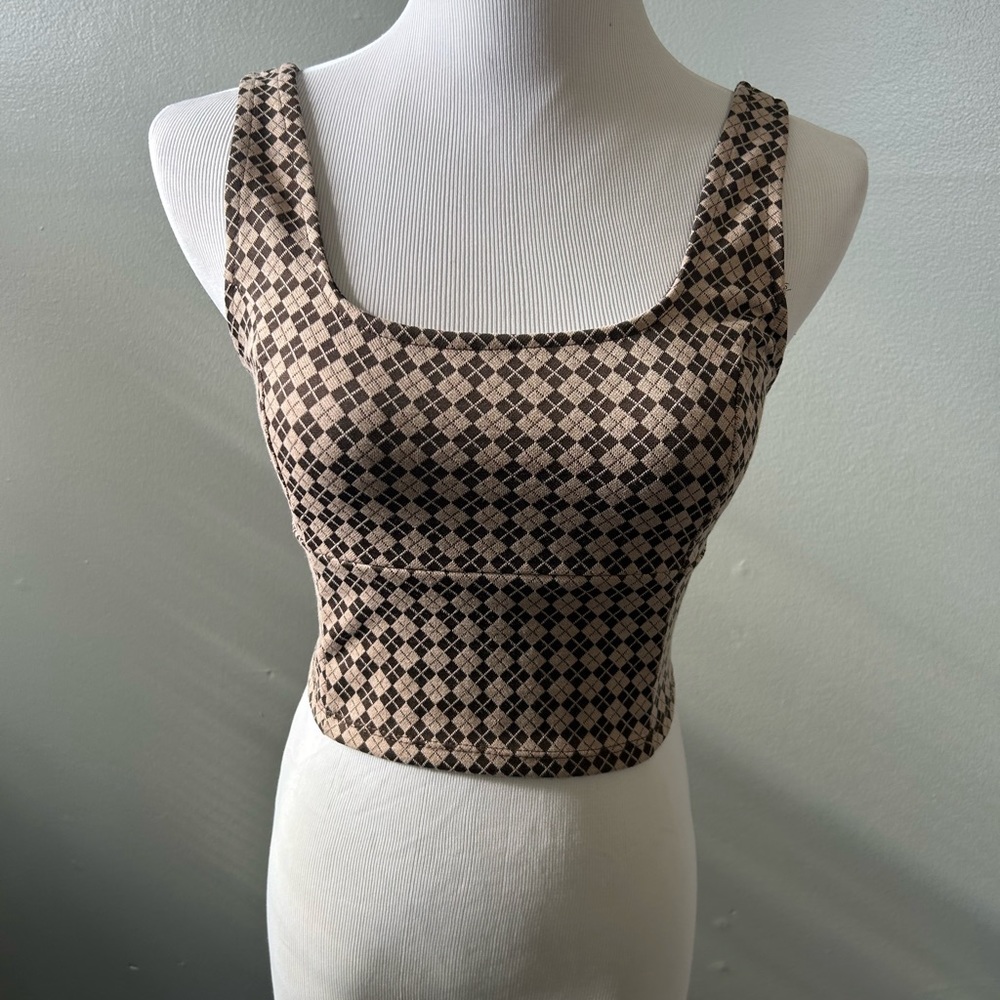 Pink rose, crop tank top, women’s size small